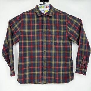Carbon 2 Cobalt Shirt Mens Medium Button Up Long Sleeve Preppy Red Blue Plaid